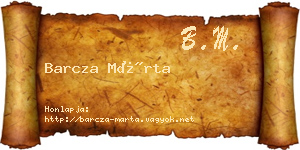 Barcza Márta névjegykártya