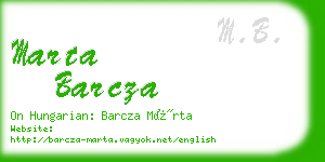 marta barcza business card